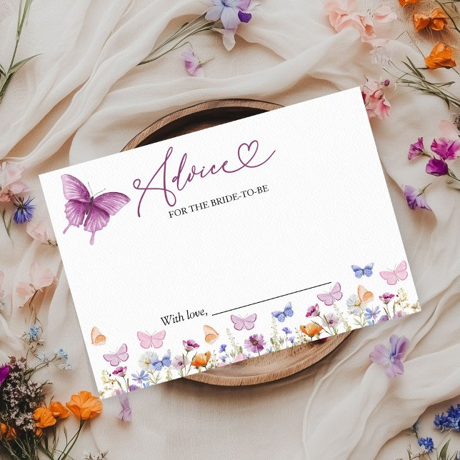 Butterfly Bridal Shower Advice for the Bride Card (Creator Uploaded)
