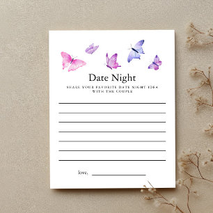 Butterfly Bridal Shower Date Night Card
