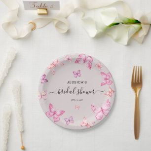 Butterfly Bridal Shower Decor Paper Plate