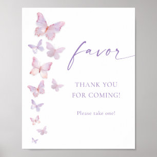 Butterfly Bridal Shower Favour Poster