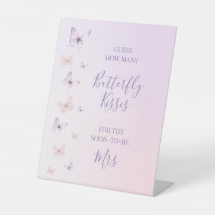 Butterfly Bridal Shower Guess How Many Kisses Pede Pedestal Sign