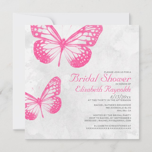 Butterfly Bridal Shower Invitations (Front)