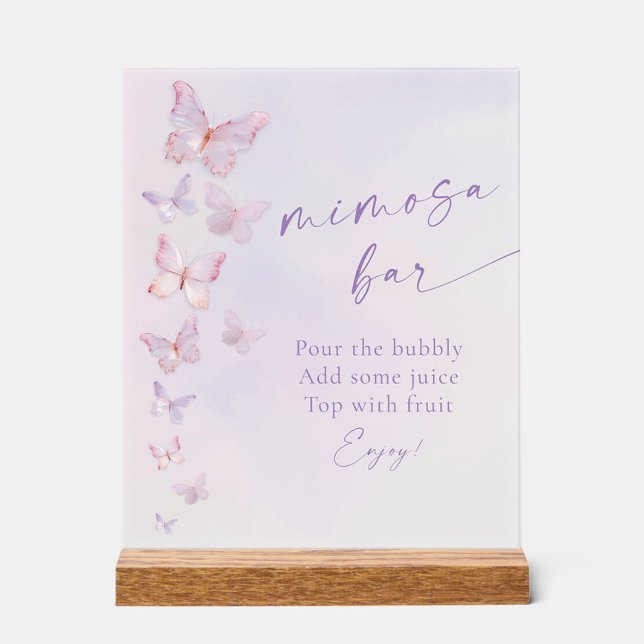 Butterfly Bridal Shower Mimosa Bar Acrylic Sign (Creator Uploaded)