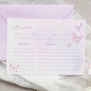 Butterfly Bridal Shower Recipe Card