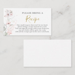 Butterfly Bridal Shower Recipe Card Request