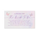 Butterfly Bridal Shower Recipe Request  Enclosure
