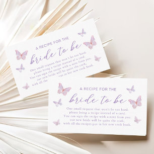 Butterfly Bridal Shower Recipe Request  Enclosure Card