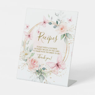 Butterfly Bridal Shower Recipe Sign