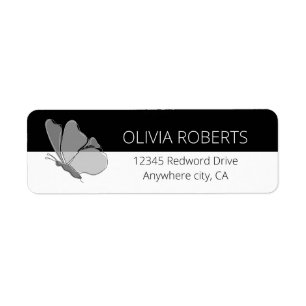 Butterfly bridal shower Return Address Label
