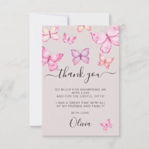 Butterfly Bridal Shower thank you Invitation