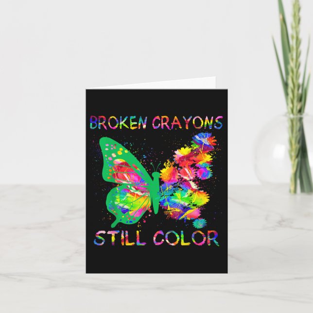 Butterfly Broken Crayons Still Colour Mental Healt Card (Front)