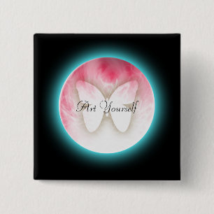 Butterfly Bubbles 15 Cm Square Badge