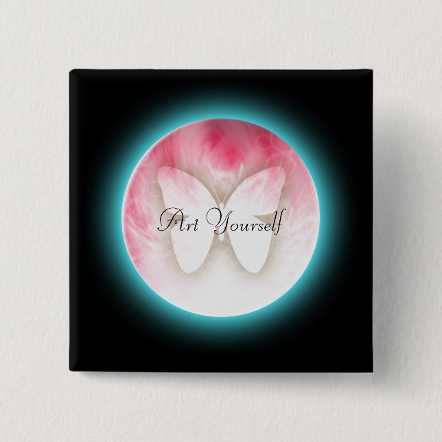 Butterfly Bubbles 15 Cm Square Badge (Front)