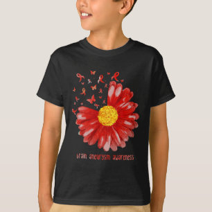 Butterfly Burgundy Ribbon Brain Aneurysm Awareness T-Shirt