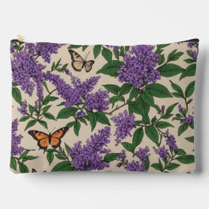 Butterfly bush purple flowers and butterflies accessory pouch