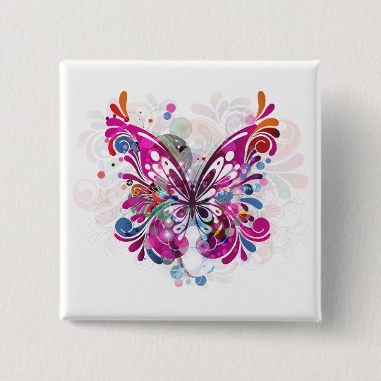 Butterfly ~ Butterflies Customise Template 15 Cm Square Badge