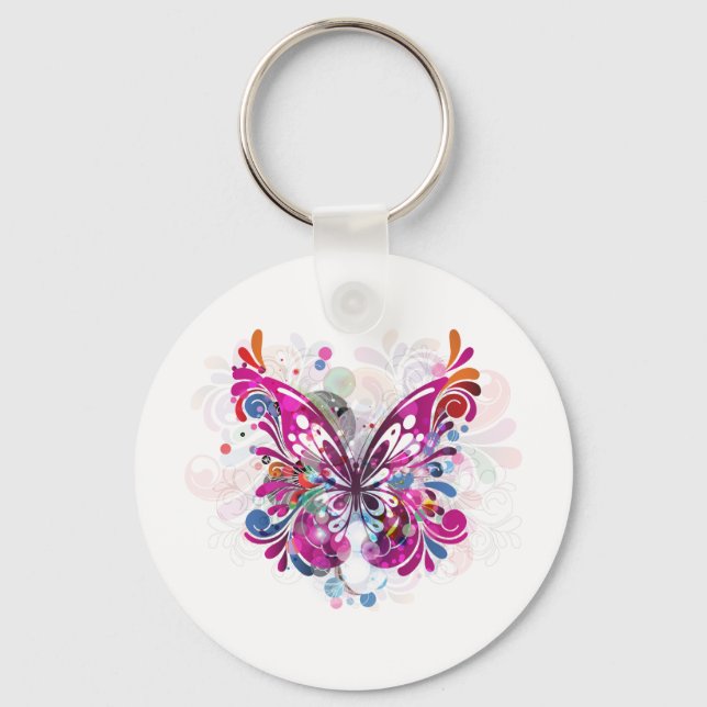 Butterfly ~ Butterflies Customise Template Key Ring (Front)