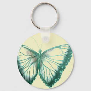 Butterfly Button Keychain