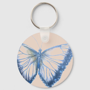 Butterfly Button Keychain