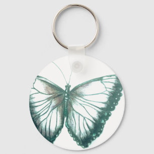Butterfly Button Keychain