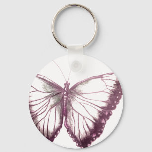 Butterfly Button Keychain