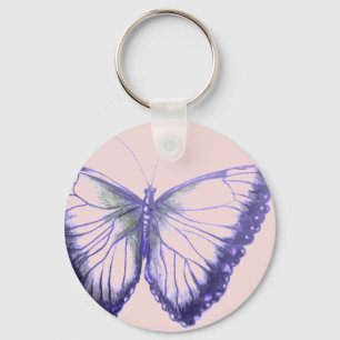 Butterfly Button Keychain