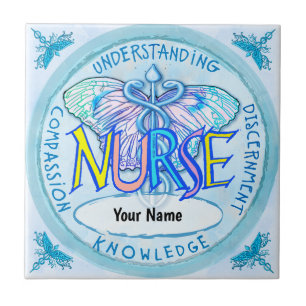 Butterfly Caduceus Nurse  Tile