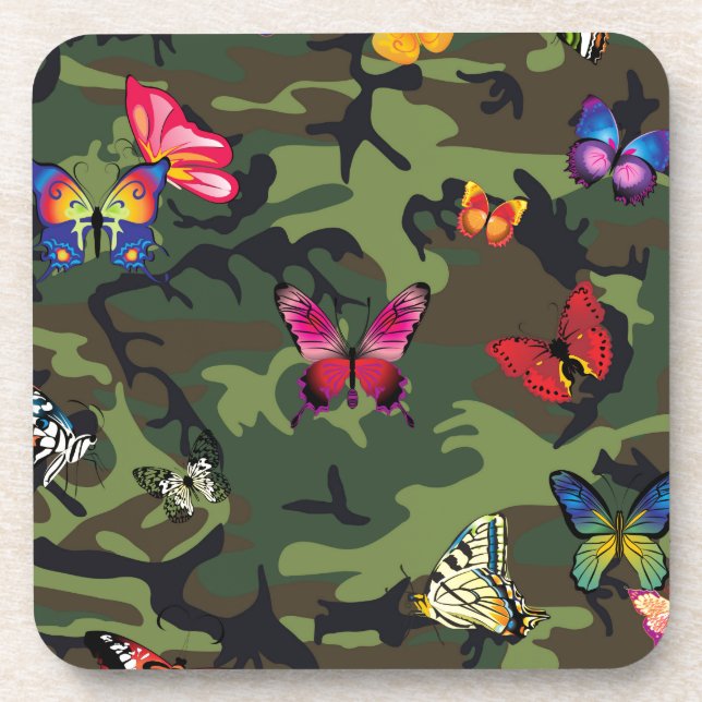 butterfly camouflage coaster (Front)