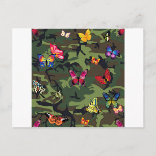 butterfly camouflage postcard