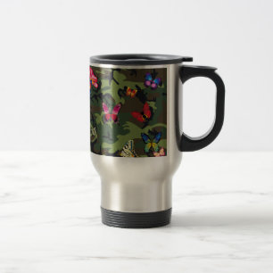 butterfly camouflage travel mug