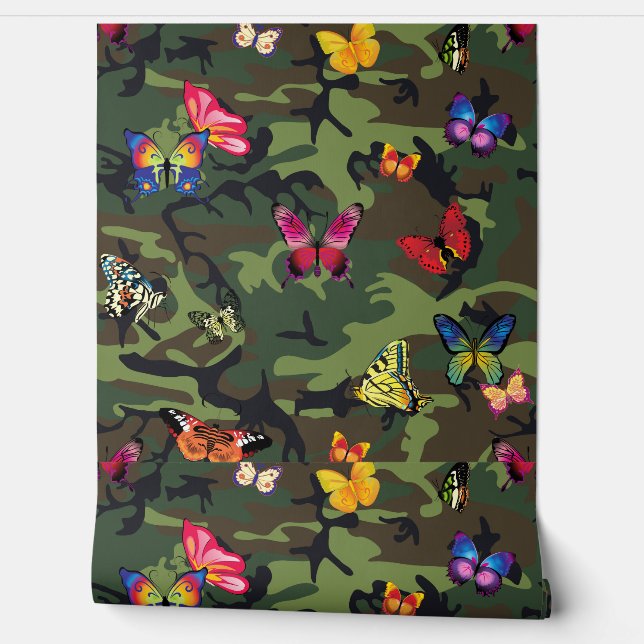 butterfly camouflage wallpaper (Unrolling)