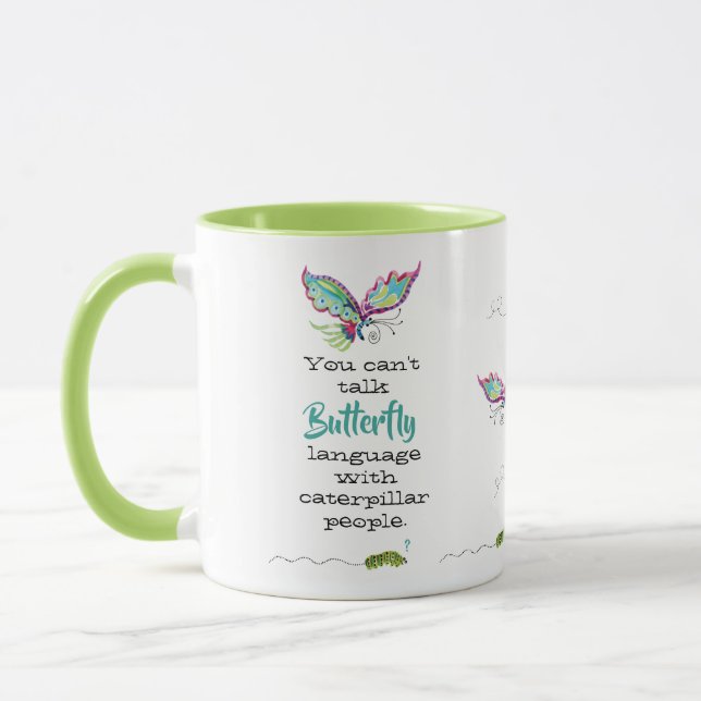 Butterfly & Caterpillar People Classic Mug, 11 oz Mug (Left)