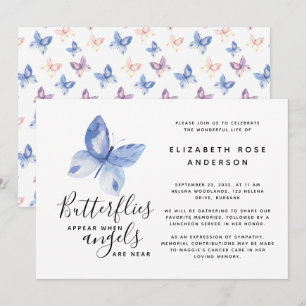 Butterfly Celebration of Life Memorial Service Invitation