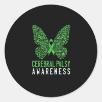 Butterfly Cerebral Palsy Awareness Green Ribbon