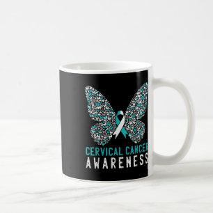 Butterfly Cervical Cancer Awareness Month White Te Coffee Mug