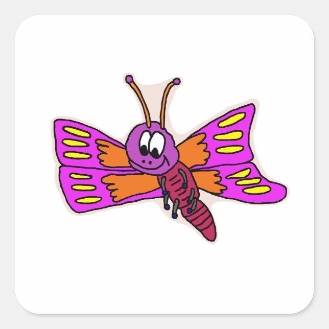 Butterfly Character Square Sticker (Front)