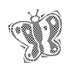 Butterfly Checkerboard T-Shirt Pattern Art