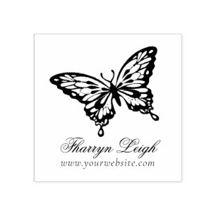 Butterfly Chic Branding Modern Professional Rubber Stamp