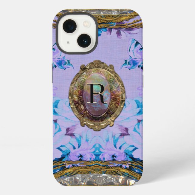 Butterfly Chic Delight Monogram II iPhone Case (Back)