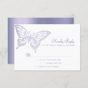 Butterfly Chic   Dusty Lavender Purple Violet RSVP Card