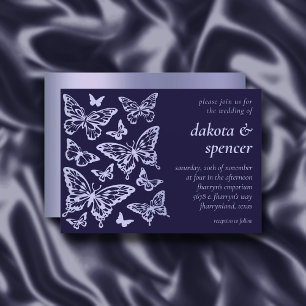 Butterfly Chic Wedding Lavender Purple Violet Invitation
