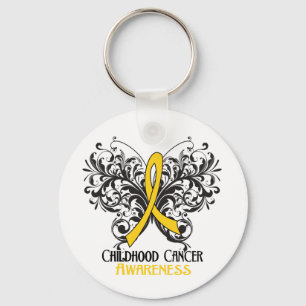 Butterfly Childhood Cancer Awareness Key Ring