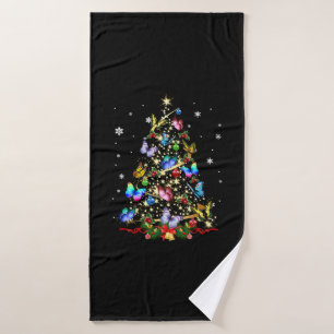 Butterfly Christmas Tree Lights Women Girls Xmas B Bath Towel