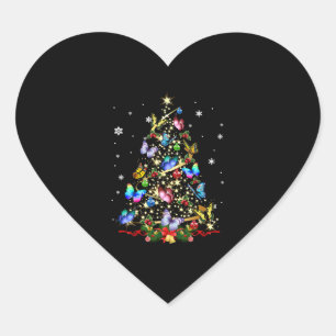 Butterfly Christmas Tree Lights Women Girls Xmas B Heart Sticker