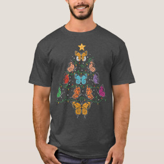 Butterfly Christmas Tree Xmas Butterfly Tree Beaut T-Shirt