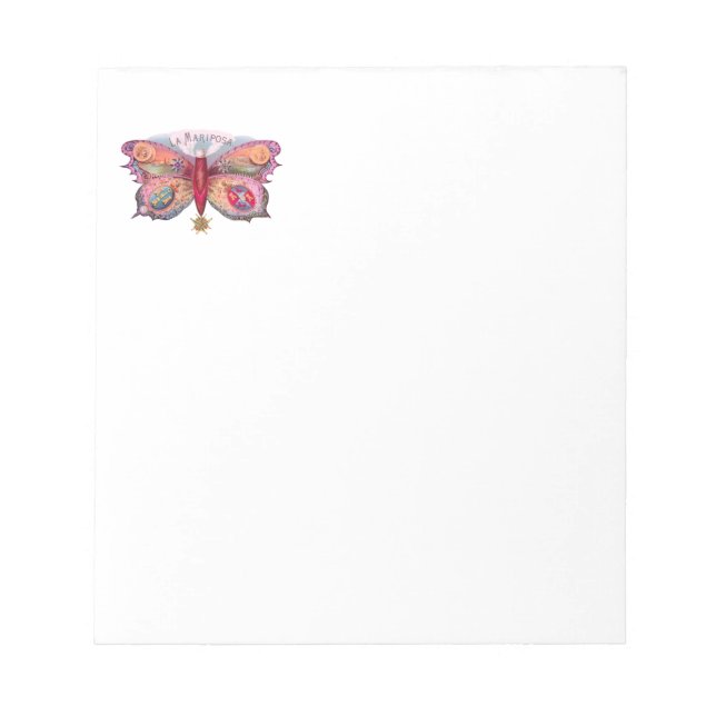 Butterfly Cigar Antique Painting Advertising Notepad (Front)