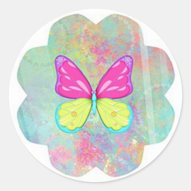 Butterfly Classic Round Sticker (Front)