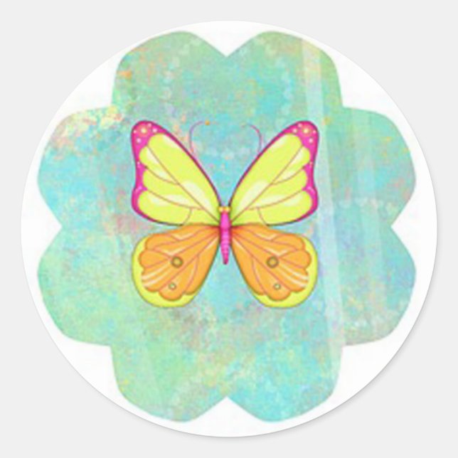 Butterfly Classic Round Sticker (Front)