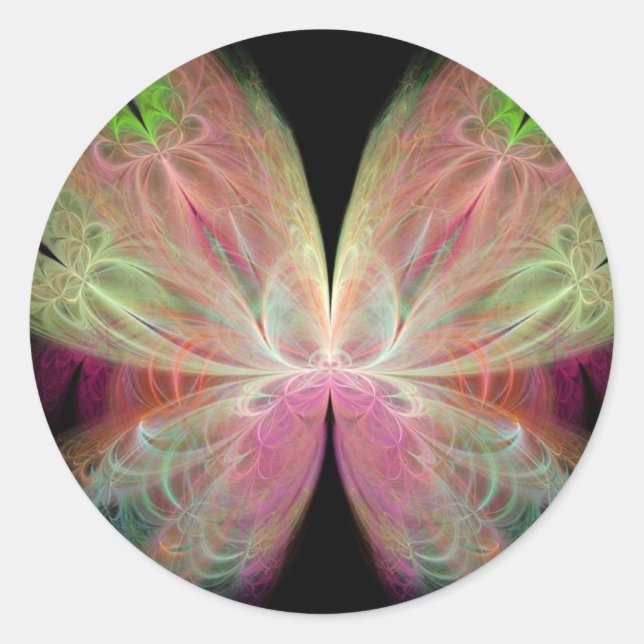 Butterfly Classic Round Sticker (Front)