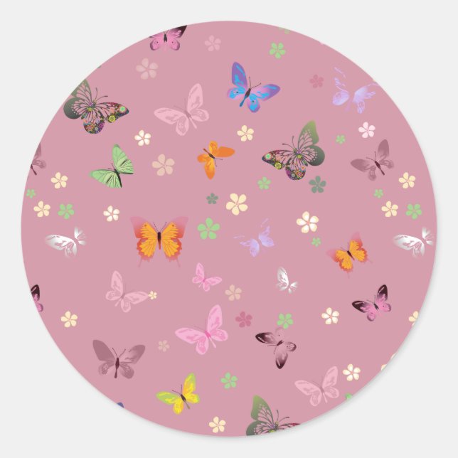 Butterfly Classic Round Sticker (Front)
